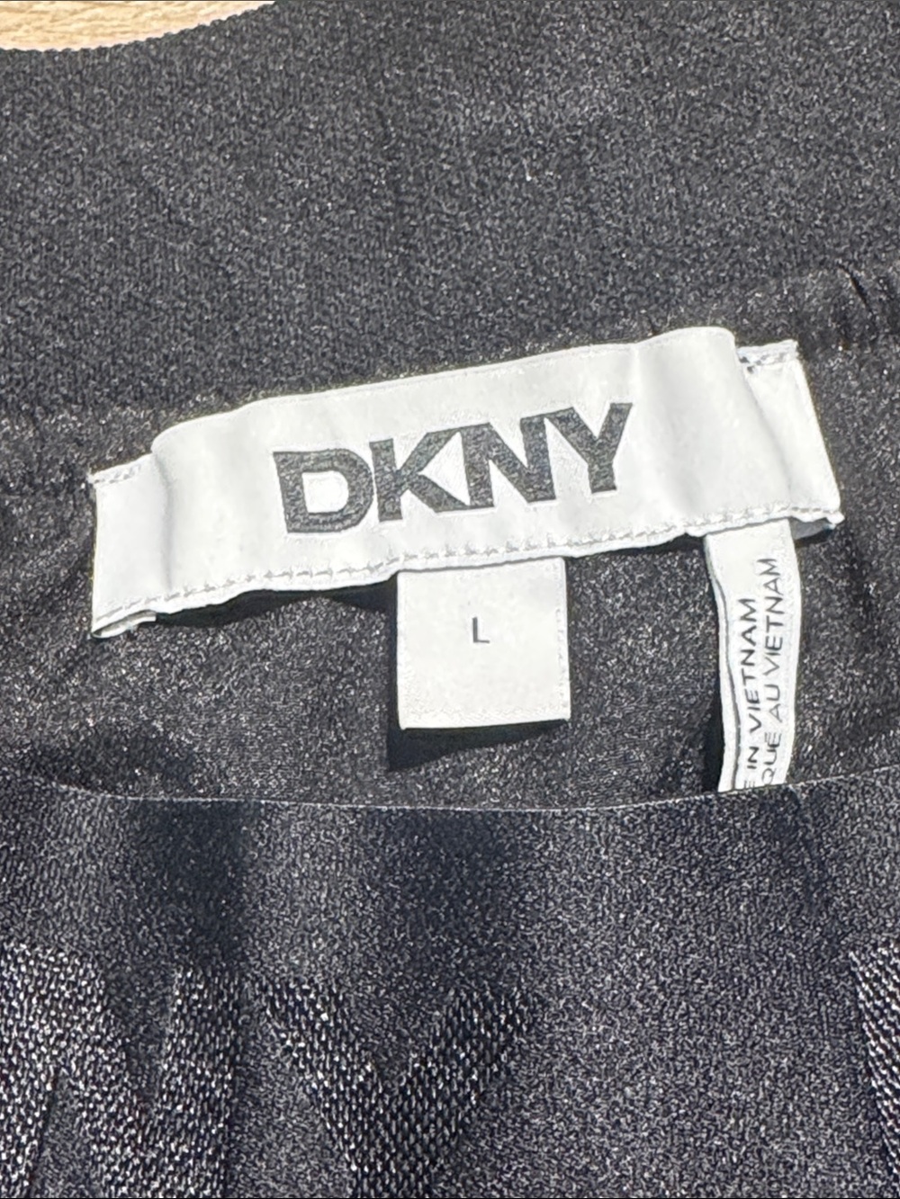 DKNY Black Pleated Faux Leather Perforated Skater Skirt - Size Large - Picture 6 of 8